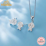 TrustDavis Sterling Silver Dog CZ Charm Stud Pendant DIY Accessories DZ464