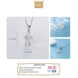 TrustDavis Sterling Silver Dog CZ Charm Stud Pendant DIY Accessories DZ464