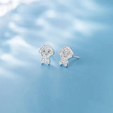 TrustDavis Sterling Silver Dog CZ Charm Stud Pendant DIY Accessories DZ464