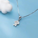 TrustDavis Sterling Silver Dog CZ Charm Stud Pendant DIY Accessories DZ464