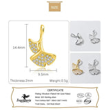 TrustDavis 925 Sterling Silver Ginkgo Leaf CZ Charm Pendant DIY Jewelry
