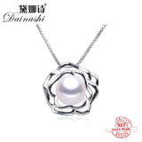 Natural Freshwater Pearl Flower Pendant Necklace
