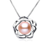 Natural Freshwater Pearl Flower Pendant Necklace