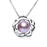 Natural Freshwater Pearl Flower Pendant Necklace