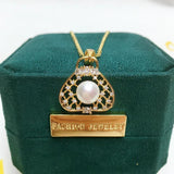 Handbag Shape Pearl Necklace 14k Filled Choker Pendant Jewelry