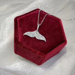 Mermaid Tail Chain Pendant Necklace For Women Full Diamond Zircon