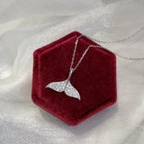 Mermaid Tail Chain Pendant Necklace For Women Full Diamond Zircon