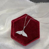 Mermaid Tail Chain Pendant Necklace For Women Full Diamond Zircon