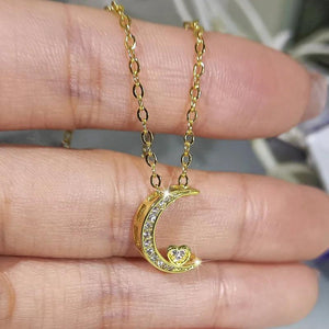 Crystal Moon Pendant Necklace for Women Clavicle Party Jewelry
