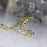 Crystal Moon Pendant Necklace for Women Clavicle Party Jewelry