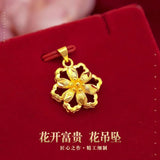 PD21 Flower Shape 24KT Pendant Charm for Women - No Chain