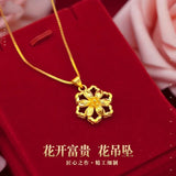 PD21 Flower Shape 24KT Pendant Charm for Women - No Chain