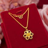PD21 Flower Shape 24KT Pendant Charm for Women - No Chain