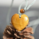 Tiger Eye Heart Pendant Necklace Healing Luck Amulet Chain