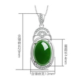 Chinese Natural Jade Green Hand-carved Water Drop Pendant Jewelry