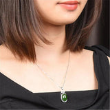 Chinese Natural Jade Green Hand-carved Water Drop Pendant Jewelry
