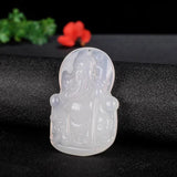 Green Chalcedony Guan Gong Pendant Martial God Necklace