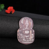 Green Chalcedony Guan Gong Pendant Martial God Necklace
