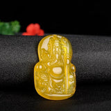 Green Chalcedony Guan Gong Pendant Martial God Necklace