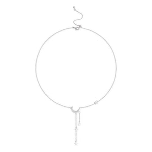 925 Silver Star Moon Necklace for Girls NK007