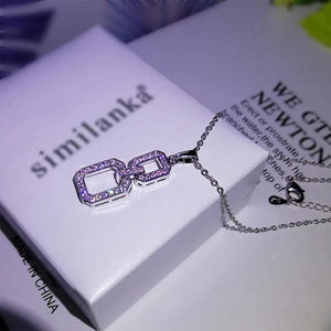 Square Diamond Pendant Necklace