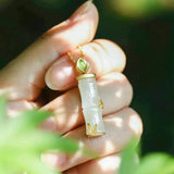 Natural Hetian Jade Bamboo Necklace S925 Sterling Silver Pendant
