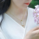 Natural Hetian Jade Bamboo Necklace S925 Sterling Silver Pendant