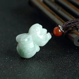 Burmese Emerald Jade Money Rabbit Pendant Jadeite Jewelry Women