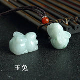Burmese Emerald Jade Money Rabbit Pendant Jadeite Jewelry Women