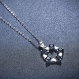 925 Silver Zircon Butterfly Flower Heart Necklace for Women