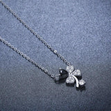 925 Silver Zircon Butterfly Flower Heart Necklace for Women