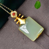 Personalized Hetian Gray Jade S925 Sterling Silver Pendant