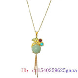 Jade Pendant 925 Silver Vintage Necklace Natural Stone Charms