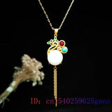 Jade Pendant 925 Silver Vintage Necklace Natural Stone Charms