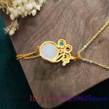 Jade Pendant 925 Silver Vintage Necklace Natural Stone Charms