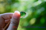 Green Jade Heart Pendant 925 Silver Jewelry Men Amulets Necklace