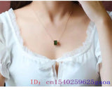 Green Jade Pendant 925 Silver Men Amulets Necklace Charm Jewelry