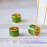 Green Jade Pendant 925 Silver Men Amulets Necklace Charm Jewelry