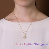 Jade Leaf Pendant 925 Silver Amulet Stone Necklace