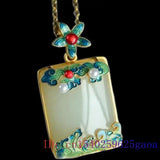 Vintage Chalcedony Pendant Necklace 925 Silver Gemstone Talismans