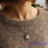 Vintage Chalcedony Pendant Necklace 925 Silver Gemstone Talismans