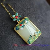Vintage Chalcedony Pendant Necklace 925 Silver Gemstone Talismans