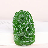 Green Jade Dragon Pendant Jadeite Charm for Amulet Necklace Women Jewelry
