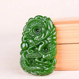 Green Jade Dragon Pendant Jadeite Charm for Amulet Necklace Women Jewelry