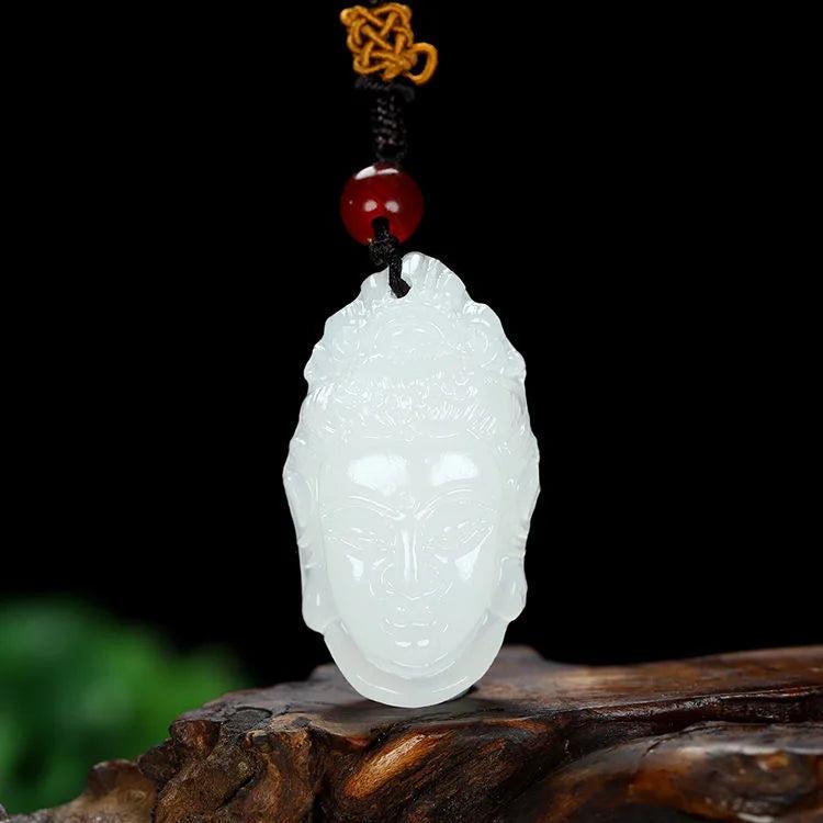 Jade Guanyin Pendant Necklaces Stone Women Amulet Charms Jewelry Talismans Gift