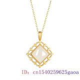Vintage Jade Diamond Pendant Necklace 925 Silver