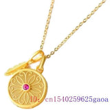 Chalcedony Jade Flower Pendant 925 Silver Necklace