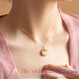 Jade Ruyi Pendant Necklace Chalcedony 925 Silver Natural Gift