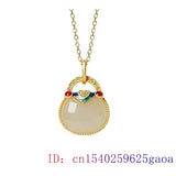Jade Ruyi Pendant Necklace Chalcedony 925 Silver Natural Gift
