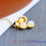 Vintage Jade Chalcedony Pendant Necklace 925 Silver
